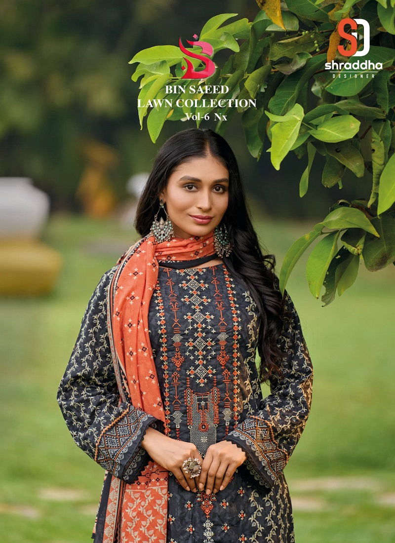 Bin Saeed Lawn Collection Vol 6 Nx By Shraddha Printed Cotton Pakistani Suits Wholesale Online Catalog